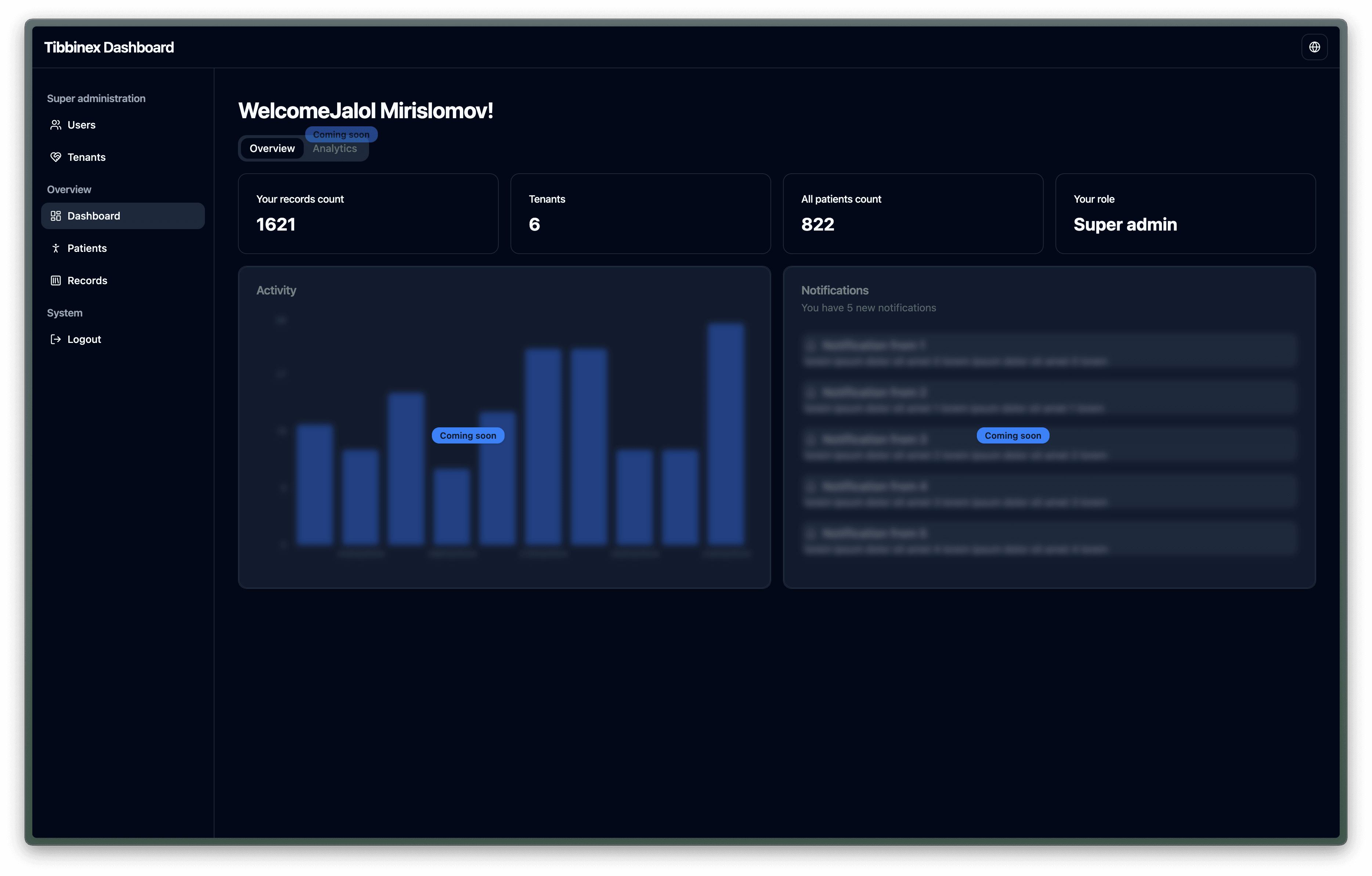 Dashboard ui design